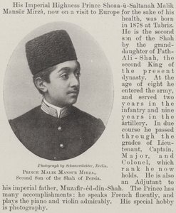 Prince Malik Mansur Mirza, Second Son of the Shah of Persia by English Photographer