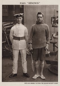 Prince of Wales with his orderly aboard HMS Renown by English Photographer