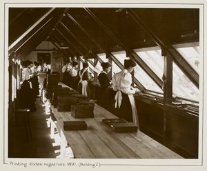 Printing Kodak negatives by sunlight, Building 2, Harrow by English Photographer