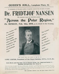 Programme for Dr Fridtjof Nansen lecture, Across the Polar Region by English Photographer