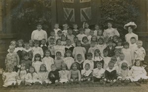 Pupils Sitting in a Group as They Pose for a Portrait by English Photographer