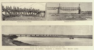 Railway Enterprise in India, making a Bridge Two Miles Long by English Photographer
