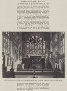 Restoration of the Church, Stratford-on-Avon, the Chancel, with the Tomb of Shakespeare by English Photographer