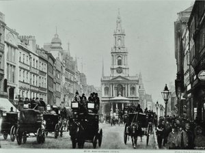 Saint Mary-le-Strand, Strand, Westminster: looking east to Saint Mary-le-Strand, 1895
