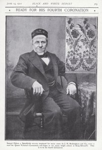 Samuel Oldart, weaver from Spitalfields, London, who wove a scarf for the coronation of Queen Victoria by English Photographer