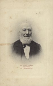 Sir Isaac Pitman (1813-1897), English inventor of Pitman shorthand writing by English Photographer
