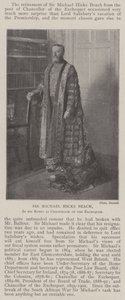 Sir Michael Hicks Beach, in his Robes as Chancellor of the Exchequer by English Photographer
