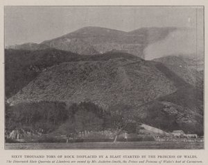 Sixty Thousand Tons of Rock displaced by a Blast started by the Princess of Wales by English Photographer
