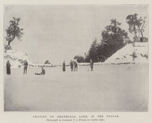 Skating on Dharmsala Lake, in the Punjab by English Photographer
