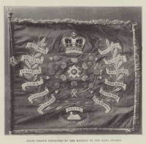 State Colour Presented by Her Majesty to the Scots Guards by English Photographer