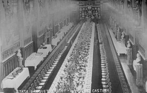 State banquet table, Windsor Castle, Berkshire by English Photographer