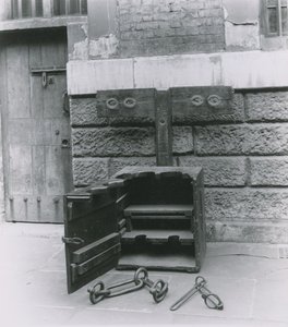 Stocks and Shackles on Display at Newgate Prison by English Photographer
