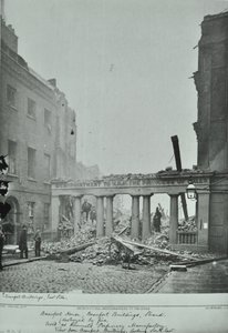 Strand, Westminster: Beaufort Buildings, fire damage, 1890 by English Photographer
