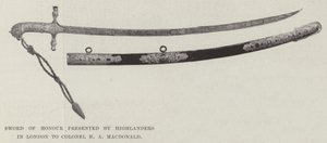 Sword of Honour Presented by Highlanders in London to Colonel H A MacDonald by English Photographer