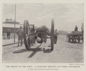 The Brunt of the Fray, a Damaged British Gun from Ladysmith by English Photographer