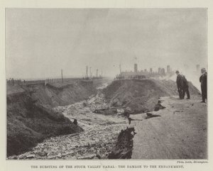 The Bursting of the Stour Valley Canal, the Damage to the Embankment by English Photographer