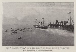 The Calais-Douvres, with Her Majesty on Board, Leaving Folkestone by English Photographer