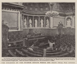 The Chamber of the French Senate where the State Trial was opened by English Photographer