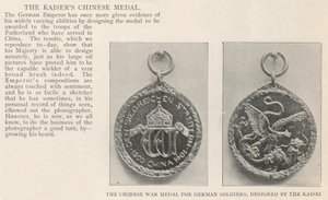 The Chinese War Medal for German Soldiers, designed by the Kaiser by English Photographer