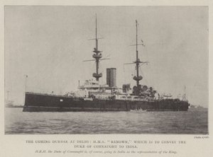The Coming Durbar at Delhi, HMS Renown, which is to convey the Duke of Connaught to India by English Photographer
