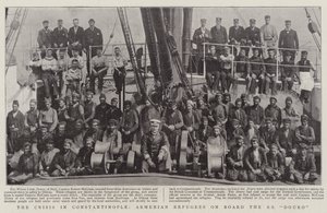 The Crisis in Constantinople, Armenian Refugees on Board the SS Douro by English Photographer