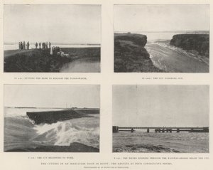 The Cutting of an Irrigation Basin in Egypt, the Results at Four Consecutive Hours by English Photographer