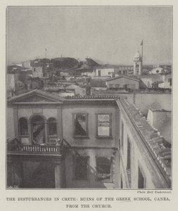 The Disturbances in Crete, Ruins of the Greek School, Canea, from the Church by English Photographer