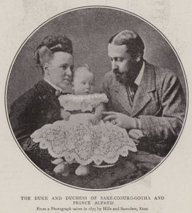 The Duke and Duchess of Saxe-Coburg-Gotha and Prince Alfred by English Photographer