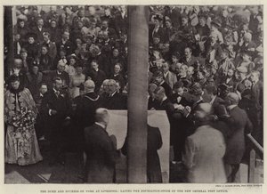 The Duke and Duchess of York at Liverpool, Laying the Foundation-Stone of the New General Post Office by English Photographer