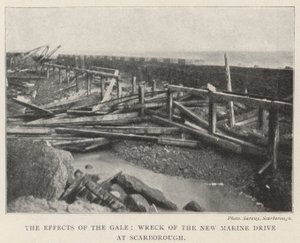 The Effects of the Gale, Wreck of the New Marine Drive at Scarborough by English Photographer