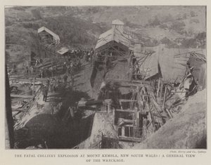 The Fatal Colliery Explosion at Mount Kembla, New South Wales, a General View of the Wreckage by English Photographer