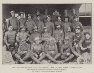 The First British Post Office in Pretoria, the Colonel, Staff, and Orderlies by English Photographer