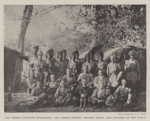 The Gambia Punitive Expedition, Sir George Denton, Colonel Brake, and Officers of the Staff by English Photographer
