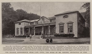 The Grange, Rondebosch, near Cape Town, the Home of Mr Rhodes, destroyed by Fire by English Photographer