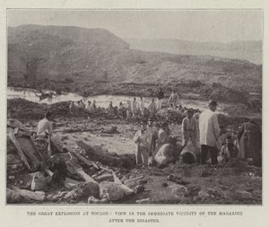 The Great Explosion at Toulon, View in the Immediate Vicinity of the Magazine after the Disaster by English Photographer