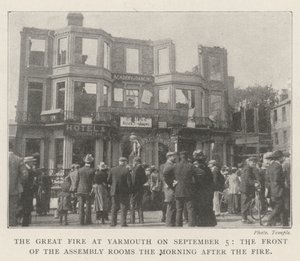 The Great Fire at Yarmouth on 5 September, the Front of the Assembly Rooms the Morning After the Fire by English Photographer
