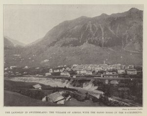 The Landslip in Switzerland, the Village of Airolo, with the Sasso Rosso in the Background by English Photographer