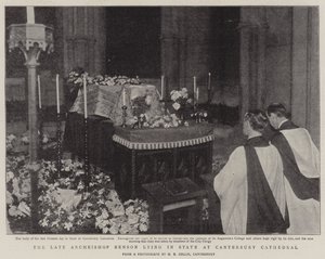 The Late Archbishop Benson Lying in State at Canterbury Cathedral by English Photographer