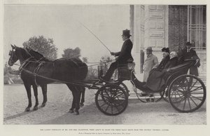 The Latest Portraits of Mr and Mrs Gladstone, when about to start for their Daily Drive from the Chateau Thorenc, Cannes by English Photographer