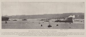 The Launch of HMS Encounter at Devonport by English Photographer