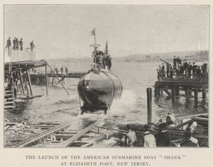 The Launch of the American Submarine Boat Shark at Elizabeth Port, New Jersey by English Photographer