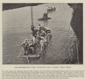 The Mediterranean Fleet, Pinnace of HMS Hawke being tested by English Photographer