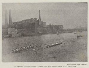 The Oxford and Cambridge Universities Boat Race, Scene at Hammersmith by English Photographer