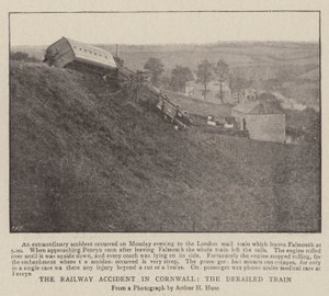 The Railway Accident in Cornwall, the Derailed Train by English Photographer