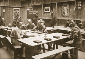 The Reading Room, Handforth, illustration from German Prisoners in Great Britain by English Photographer