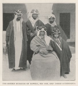 The Sheikh Mubarak of Koweit, his Son, and Three Attendants by English Photographer