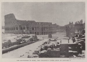 The Snowstorm in Rome, the Colosseum under Snow on 6 January by English Photographer
