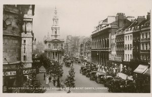 The Strand, showing Somerset House and St Clement Danes, London by English Photographer