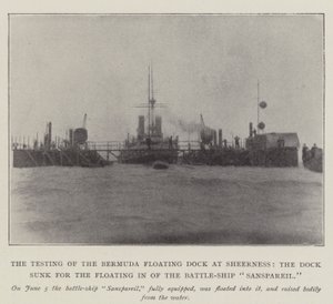 The Testing of the Bermuda Floating Dock at Sheerness by English Photographer