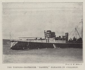 The Torpedo-Destroyer Dasher, damaged in Collision by English Photographer